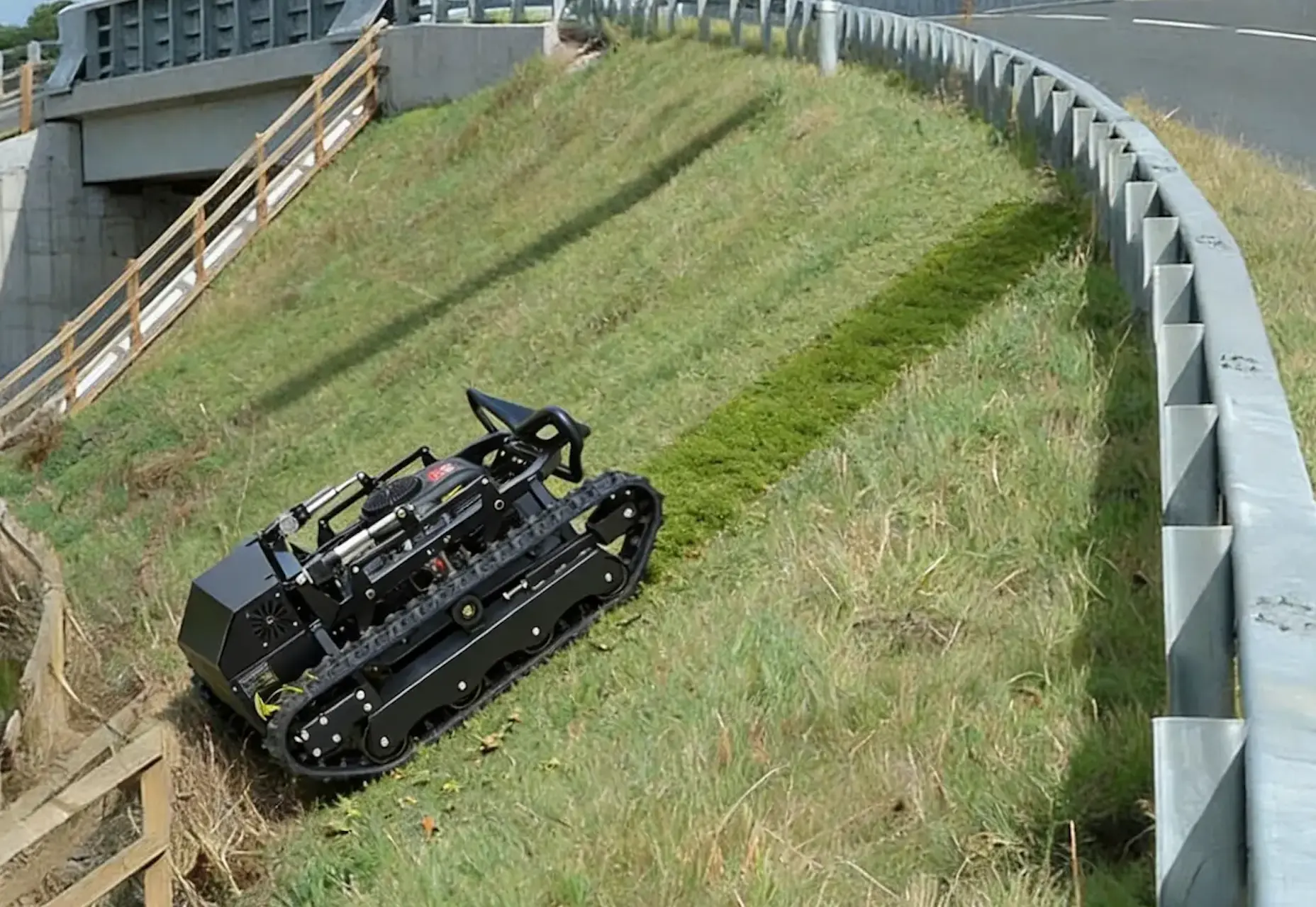remote control mower for highway embankments