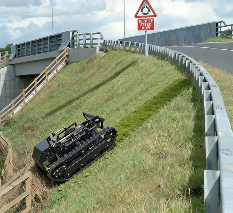 remote control mower for highway embankments